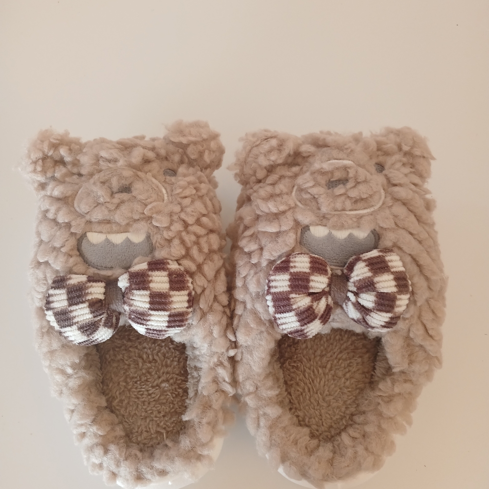 Cozy Bear Kids Slippers - Brown